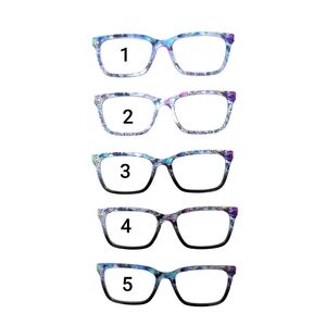 NWOT Pair Eyewear LARKIN Magnetic Toppers Stained Glass Clouds Blue Purple Moons